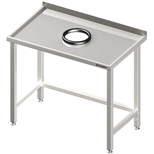Stół przyścienny bez półki 1400x700x850 mm, z otworem na odpadki | Stalgast 980927140