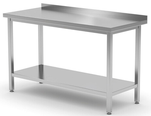 Stół nierdzewny przyścienny z półką, spawany 1500x700x850 mm - Polgast | Polgast 103157