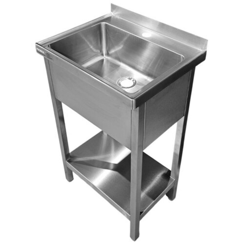 Zlew nierdzewny gastronomiczny Sanepid stojący z półką | PROBOX PX155