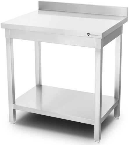 Stół nierdzewny 600x600x850 mm przyścienny z półką, skręcany RQMSP6060P