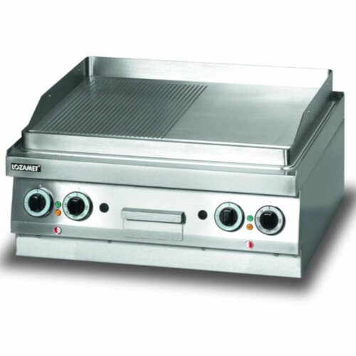 Grill płytowy elektryczny -płyta 1/2 ryflowana+ 1/2 gładka | Lozamet LEG625