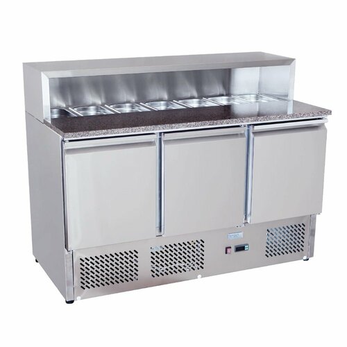 Stół chłodniczy z nadstawką 3-drzwiowy 7xGN 1/6 | PROBOX PXESL3854