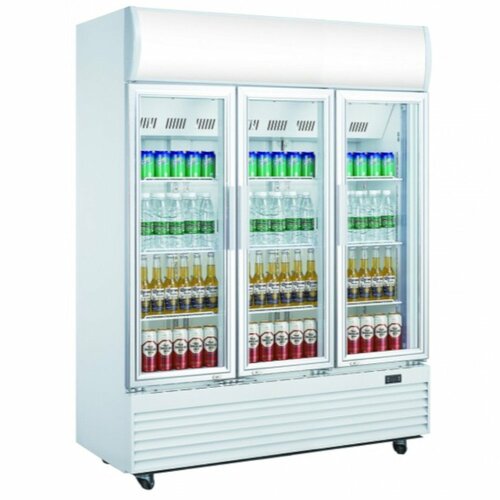 Szafa chłodnicza 3-drzwiowa przeszklona srebrna 1300L | PROBOX PXLG 1300F SILVER
