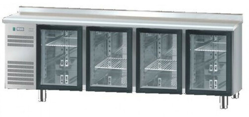 Stół chłodniczy z drzwiami przeszklonymi o wym. 1825x700x850 mm | Dora Metal DM-94006 BS/AS
