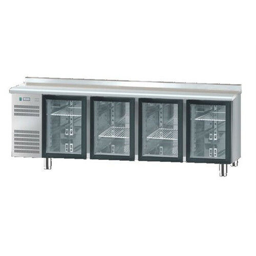 Stół chłodniczy z drzwiami przeszklonymi o wym. 2325x600x850 mm | Dora Metal DM-94008 BS/AS