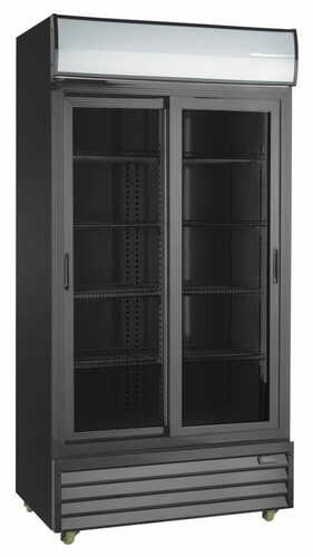 Szafa chłodnicza przeszklona RQ1100SL-BLACK | 1000l | drzwi przesuwne | czarna (SD1001SL) | Resto Quality RQ1100SL-BLACK