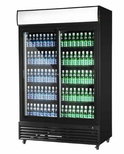 Szafa chłodnicza przeszklona RQ1100SL-BLACK 1000l drzwi przesuwne czarna 