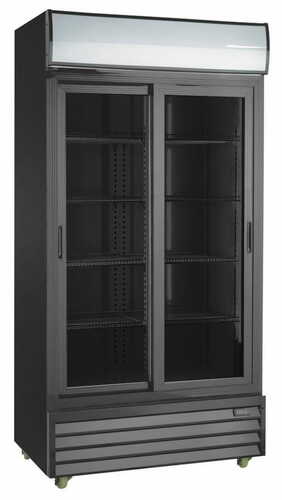 Szafa chłodnicza przeszklona RQ801SL-BLACK | 800l | drzwi przesuwne | czarna (SD801SL) | Resto Quality RQ801SL-BLACK
