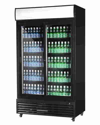 Szafa chłodnicza przeszklona RQ801SL-BLACK 800l drzwi przesuwne czarna