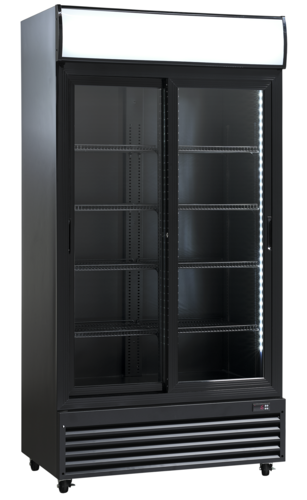 Szafa chłodnicza przeszklona SD802BSLE z drzwiami przesuwnymi | 690 L 