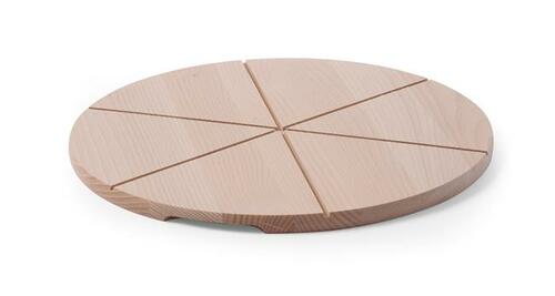 Deska pod pizzę drewniana - śr. 350 mm, dzielona na 6 | Hendi 505557