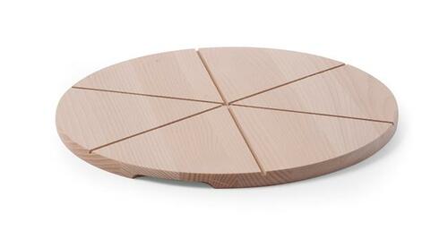 Deska pod pizzę drewniana - śr. 400 mm, dzielona na 6 | Hendi 505564