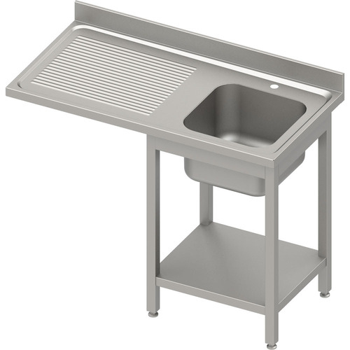 Stół ze zlewem 1-kom.(P) i miejscem na lodówkę lub zmywarkę 1700x700x900 mm, skręcany, blat tłoczony, rant puszkowy...