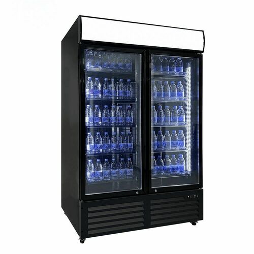 Szafa chłodnicza przeszklona malowana 1400L drzwi suwane black| PROBOX PXRB-1330HS