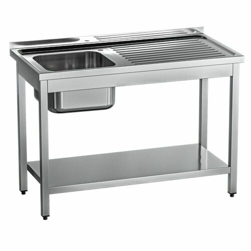 Zlew 1-kom. lewy z półką 1000x600x850 mm skręcany | Gredil 674106