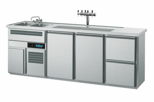 Barowy stół chłodniczy 2-drzwiowy 2500x700x980 mm | Rilling AGTM732L81-1/1/2