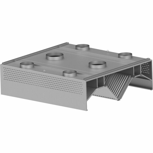 Okap centralny, kompensacyjno-indukcyjny, do gastronomii, z kpl. filtrów 2000x2200x450(H)mm | Stalgast 9821722200F