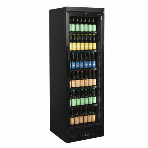 Szafa chłodnicza przeszklona czarna 358L | Tefcold CEV435 BLACK