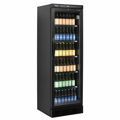 Szafa chłodnicza przeszklona czarna 358L | CEV425 BLACK Tefcold