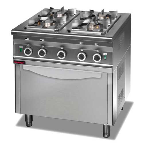 Trzon gastronomiczny gazowy z piekarnikiem elektrycznym 1x2,5kW + 3x3,5kW + 3,5 kW (piekarnik)