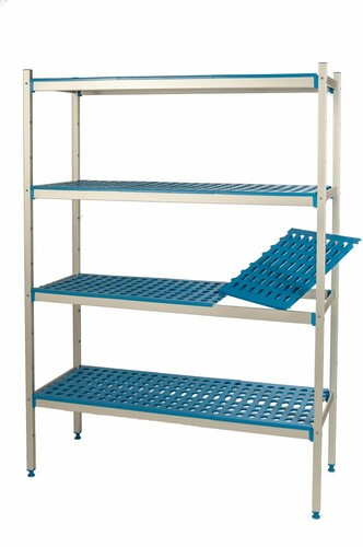 Regał aluminiowo-polipropylenowy 4-półkowy 2300x500x1750 mm | Alushelf 50171