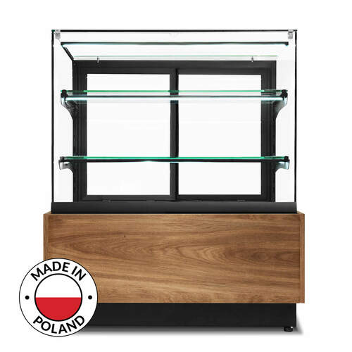 Witryna cukiernicza neutralna Dolce Visione Breve Neutro Premium 1300 | podświetlany cokół | wersja obniżona | 1300x670x1110+/-10...