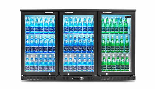 Barowa szafa chłodnicza  | chłodziarka podblatowa RQ-330HC | 3-drzwiowa | drzwi skrzydłowe | 318l