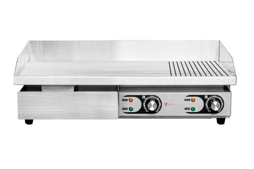 Płyta grillowa elektryczna | 2/3 gładka 1/3 ryflowana | nastawna | 2,2 + 2,2 kW | 730x470x250 mm | RQEG820-2