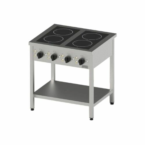 Kuchnia ceramiczna 800x700x850 mm 4-polowa P 10 kW U 400 V | Gredil 977550